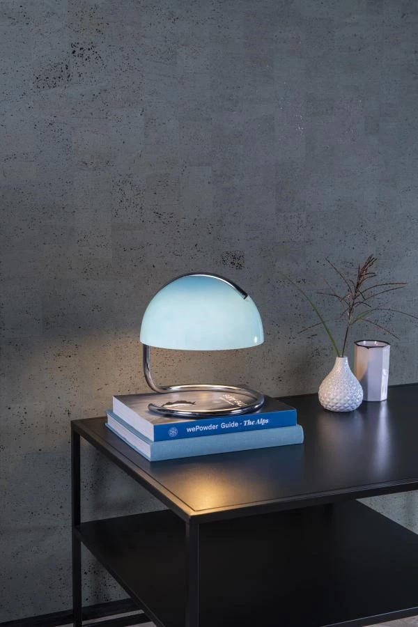 Lucide CATO - Lampe de table - Ø 23,5 cm - 1xE27 - Bleu - ambiance 2